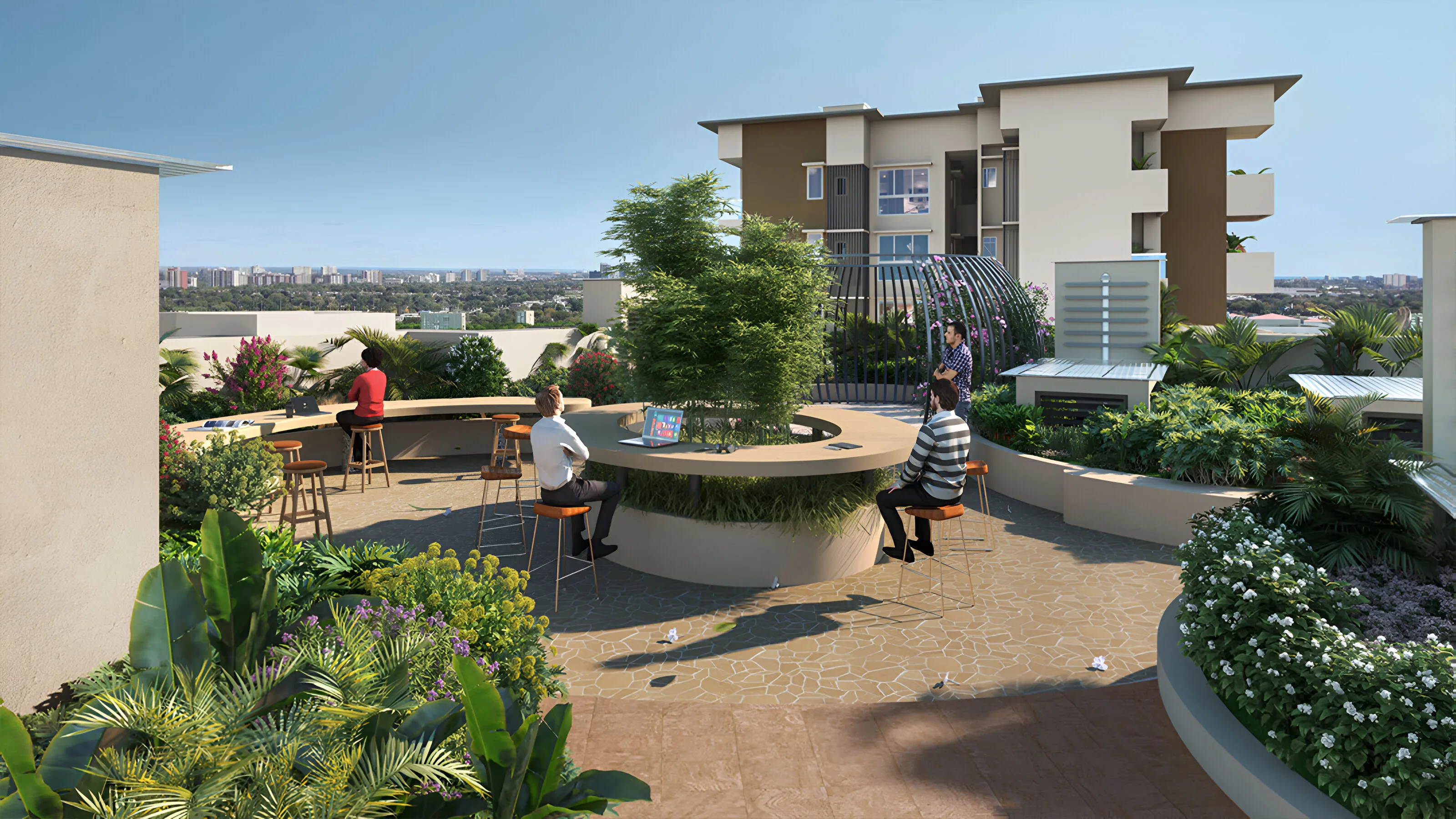 Tvs Emerald Isle Of Tree Apartments in North Bangalore 12th-Floor-Tower-C-Outdoor-Workstation